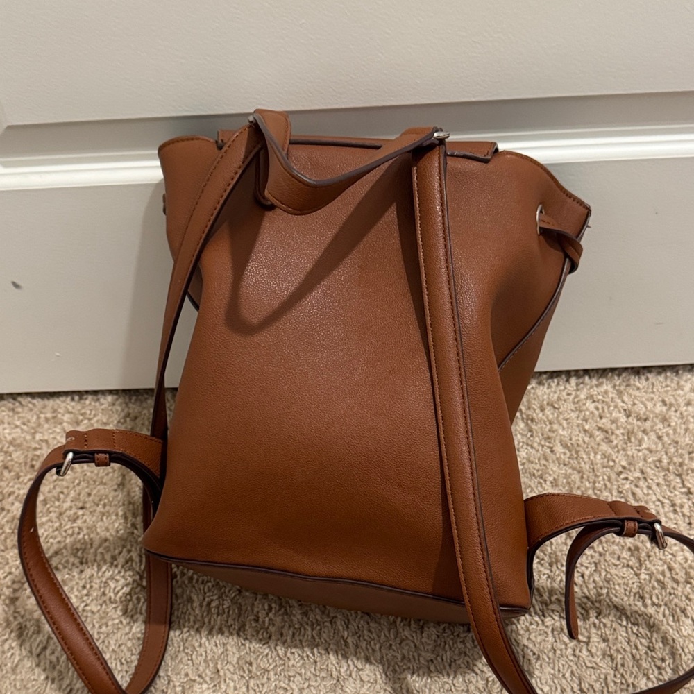 Chaps Brown Leather Backpack - Picture 4 of 4